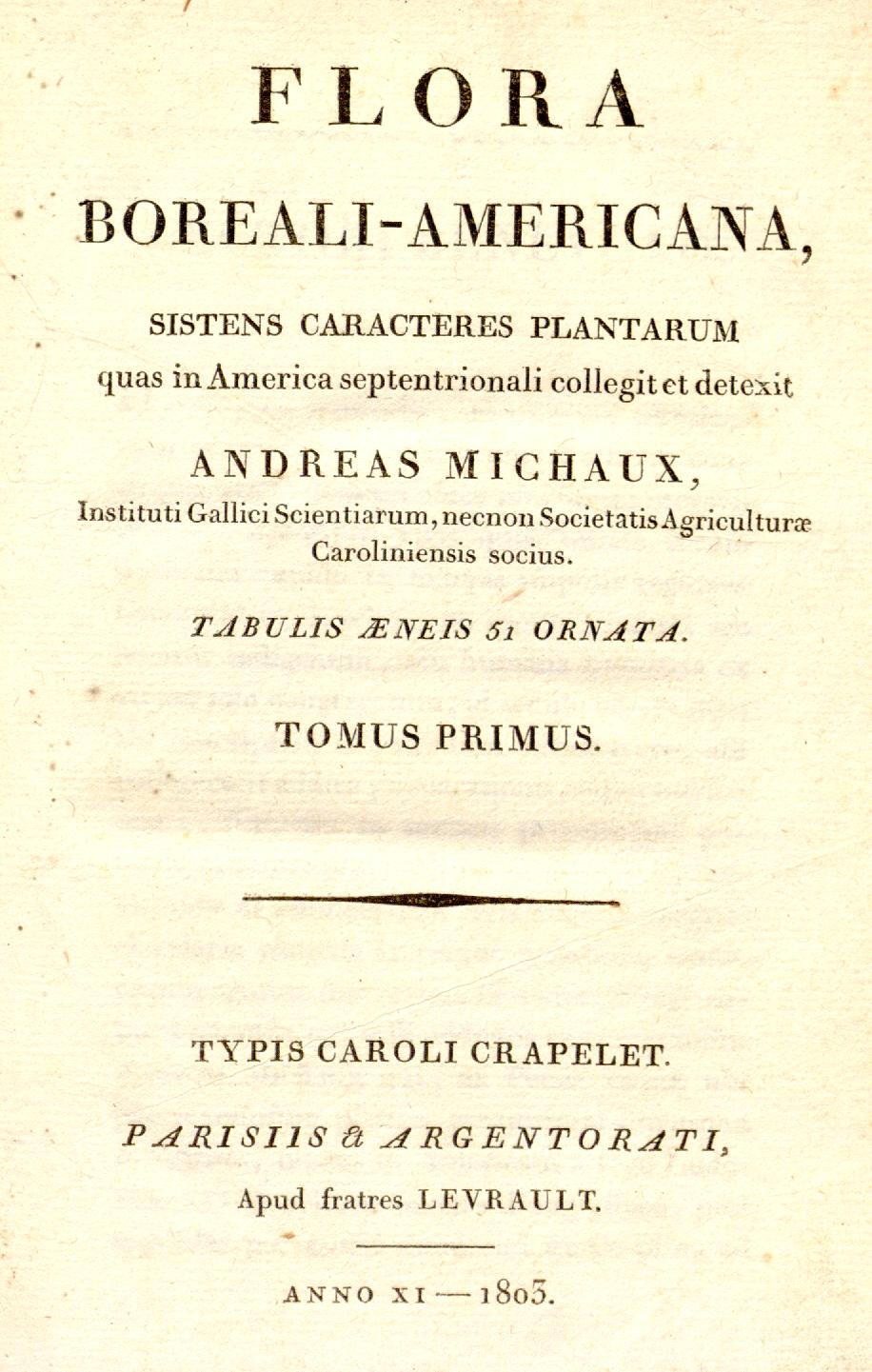 Flora Boreali-Americana - Michaux