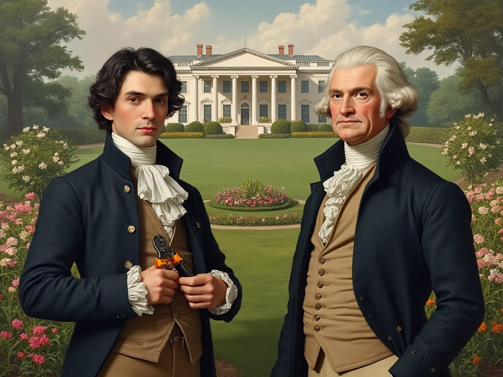 AI Image of André Michaux and Thomas Jefferson